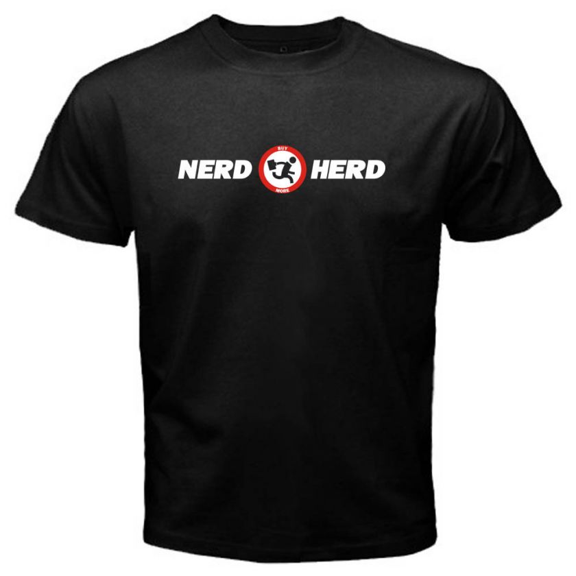 Nerd Herd Geek Tech Support Buy More Chuck Mens Black T shirt Size M 