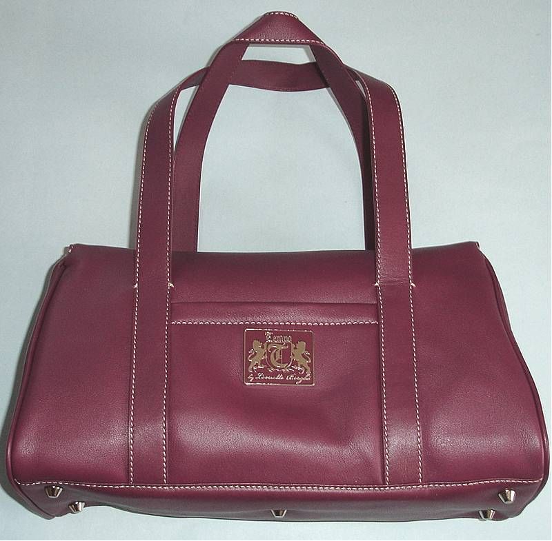 Leonello Borghi Genuine Leather Bag Burgundy Plum New  