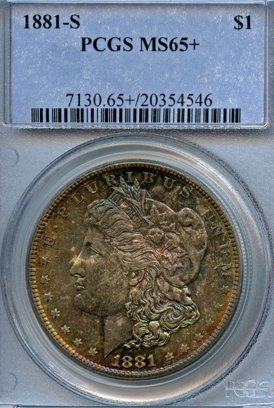 1881 S Morgan Dollar PCGS MS65+ Beautiful Toning  