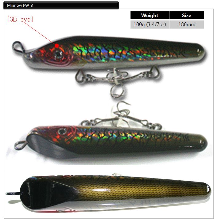 MInnow PW_1 saltwater lure biggame for GT big size  