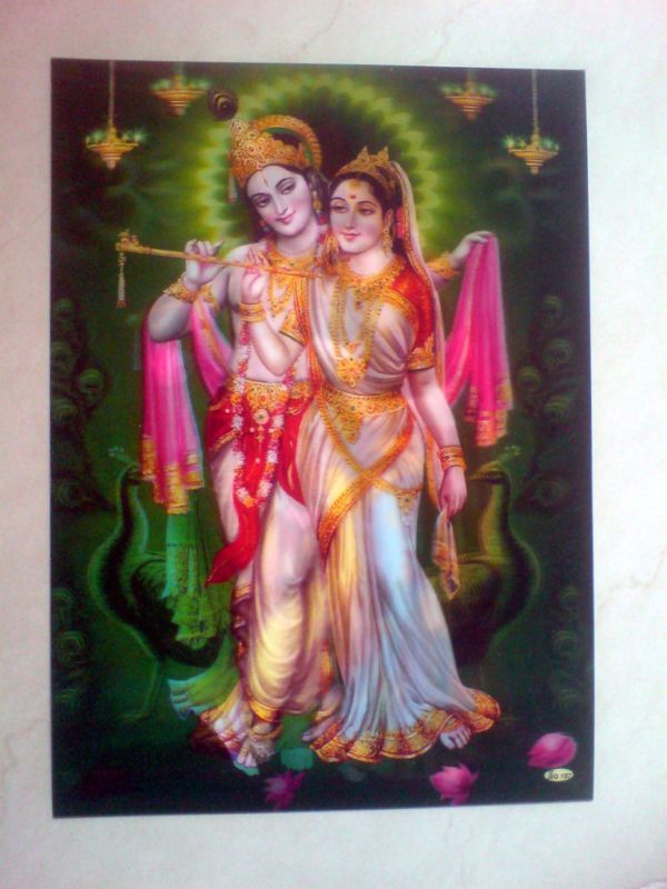 Radha Krishna   Dual Image True 3D Poster   8x12  