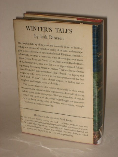 Isak Dinesen   WINTERS TALES   1942 HC/DJ Wartime Ed.  