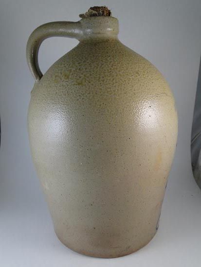   Stoneware Butterfly Beehive Ovid Jug Custom Cobalt Art Crock  