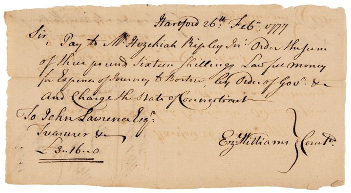 Revolutionary War Continental Messengers Payment  