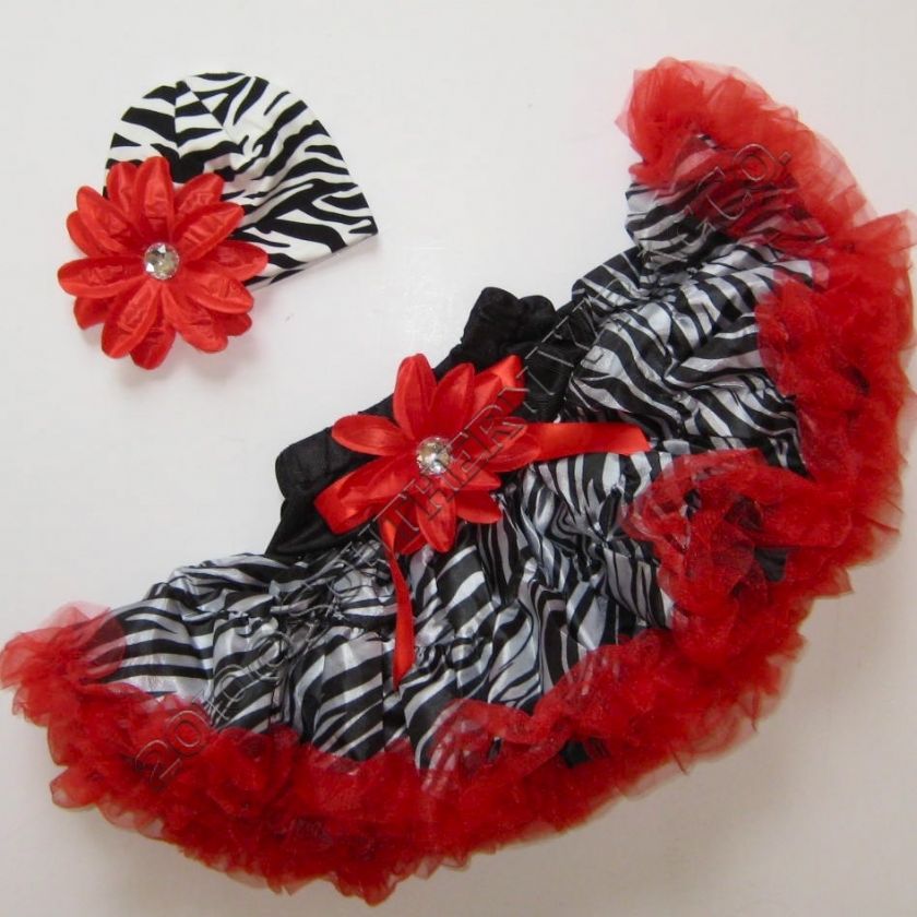 ZEBRA TUTU PAGEANT PETTISKIRT SET . INFANT and UP  