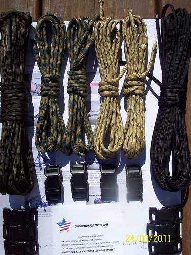 Paracord Survival Bracelet Kit Camo paracord 100ft  