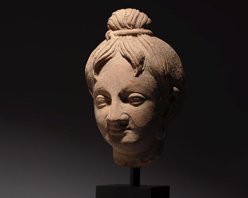 magnificent 3/4 lifesize Ancient Gandharan terracotta sculpture of a 