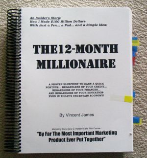 JAMES VINCENT THE 12 MONTH MILLIONAIRE COPYWRITING DIRECT RESPONSE 