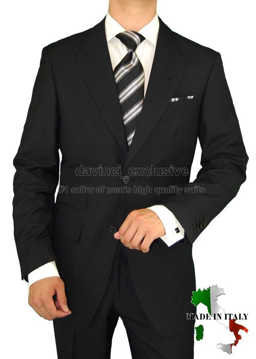 VALENTINO $1498 MENS SUIT WOOL A135 BLACK 54L  