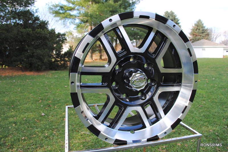 179 ION 17X8 MACHINED/ BLACK 7 LUG (7 ON 150 MM ) FORD F150/250 WHEELS 