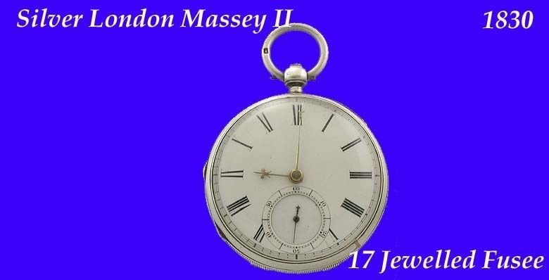 Mint Silver Chain Fusee 17J Massey 2 Pocket Watch 1830  