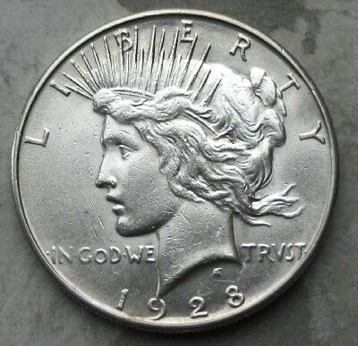 1928 S PEACE SILVER DOLLAR CH/GEM BU  