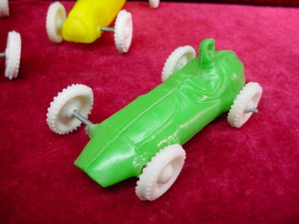 Vintage LOT 1950s BLOW MOLDED PLASTIC RACE CAR TOYS Childrens PARTY 