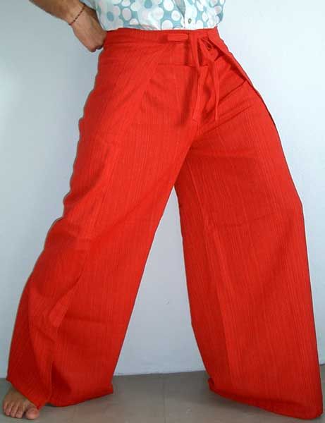 THAI COTTON WRAP YOGA PANTS PLUS SIZE 2X 3X RED  