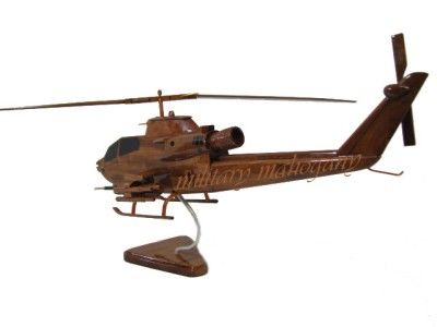 AH1 AH 1 AH 1F COBRA ARMY ATTACK HELICOPTER GUNSHIP WOODEN MAHOGANY 