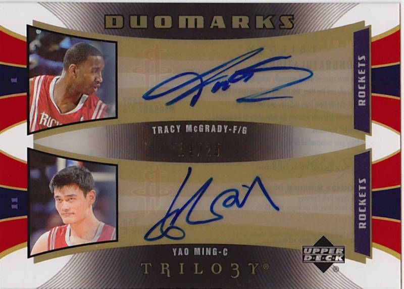 06 Trilogy YAO MING TRACY MCGRADY Auto Jersey #d 11/25  