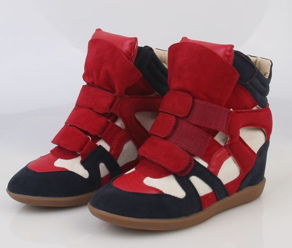 2012 Womens Velcro Strap High TOP Sneakers Shoes/Ladys Ankle Wedge 