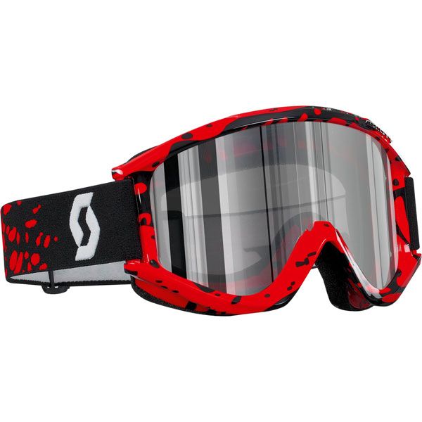 SCOTT RECOIL XI PRO TETHER RED GOGGLES CHROME LEXAN LENS SNOWMOBILE 