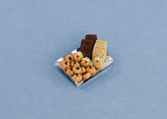 Dollhouse Miniature Filled Cookie Tray #D2318 57  