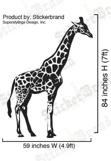 Vinyl Wall Decal Sticker 7ft Tall BIG Giraffe 84x59  