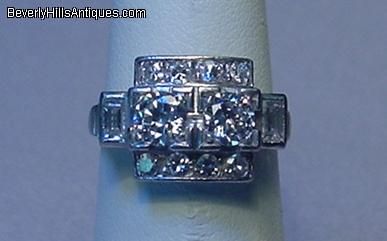 Antique Art Deco 1.26C Diamonds Platinum Ring  