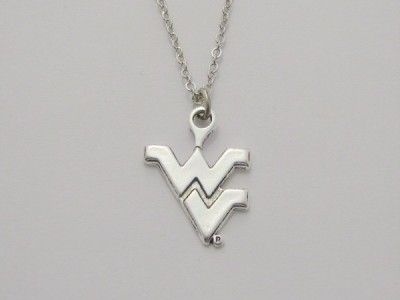 West Virginia Mountaineers Silver Necklace Jewelry WVU  