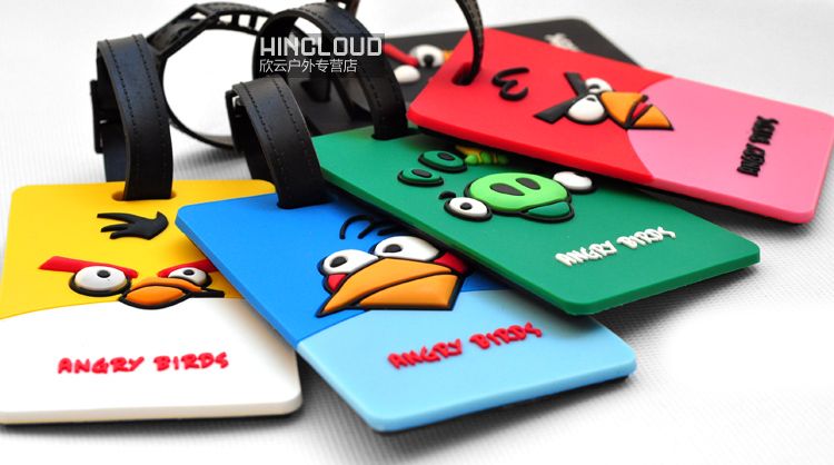 Angry Bird Luggage Bag Suitcase Cartoon Rubber Tags Label Holiday ID 