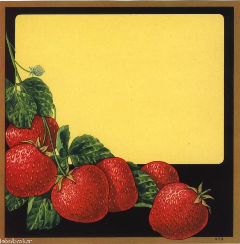 CRATE LABEL VINTAGE STOCK STRAWBERRY COMMERICAL ART  