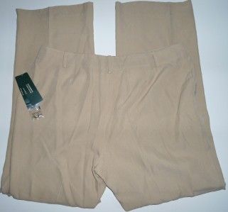 Ralph Lauren Sanderson Trouser Pants Tan Silk 14W NWT  