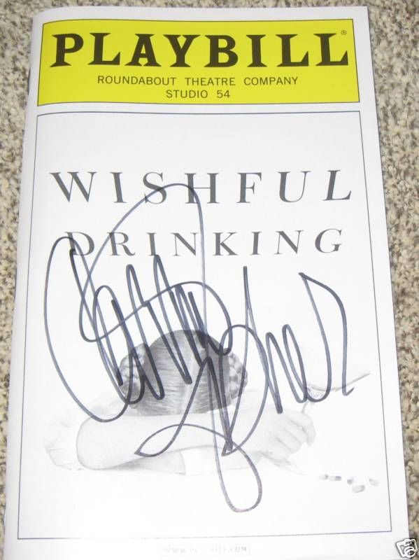 Carrie Fisher SIGNED Star Wars Playbill Wishful Drinkin  