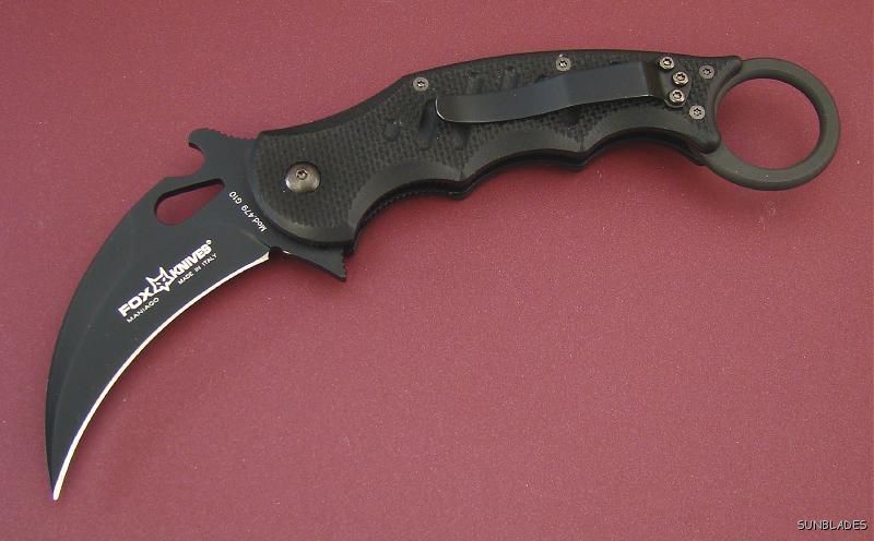   Folding Karambit Emerson Wave Black G 10 Fighting New Italy 479  