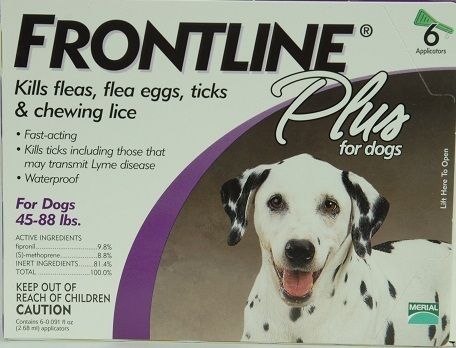 Frontline Plus for dogs 45   88 lb 6 month Box 712542174094  