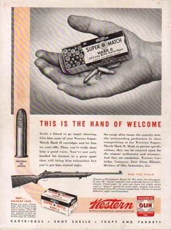 1946 WINCHESTER AD MODEL 52 RIFLE WESTERN AMMO  