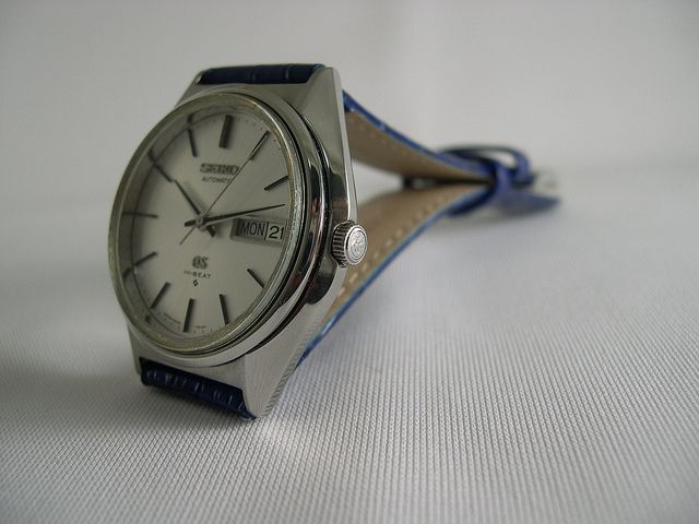 1970 SEIKO 5646 7010 GRAND SEIKO Man SS Silver White Dial 5646A 