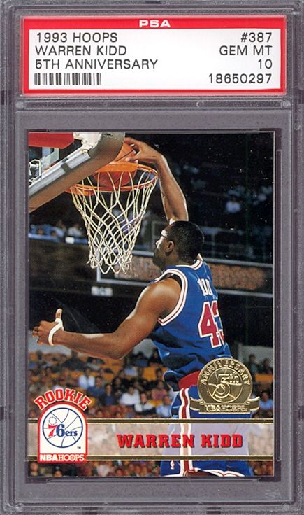 1993 Hoops 5th Anniversary #387 Warren Kidd PSA 10 pop1  