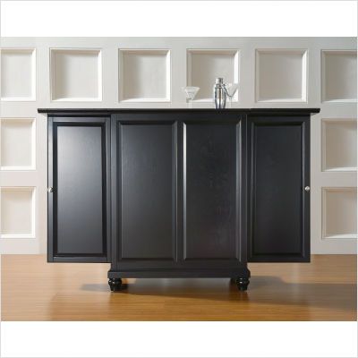 Crosley Cambridge Expandable Bar Cabinet in Black KF40001DBK 