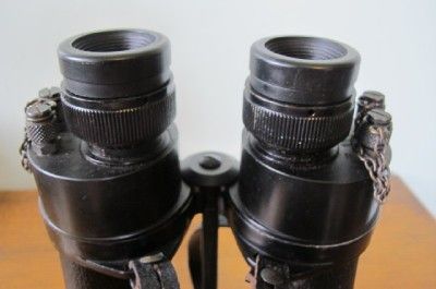 WW2 BARR & STROUD LEATHER CASED MILITARY / NAVAL BINOCULARS  