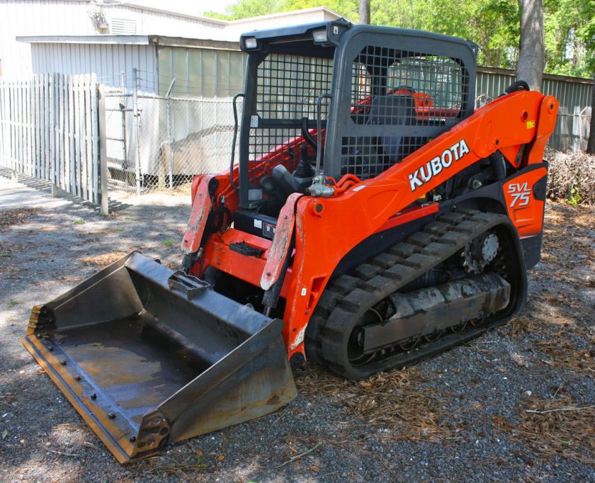 10 KUBOTA SVL75 OPEN CAB TRACK SKID LOADER, 75 HP, 1200 HRS   SERIAL 