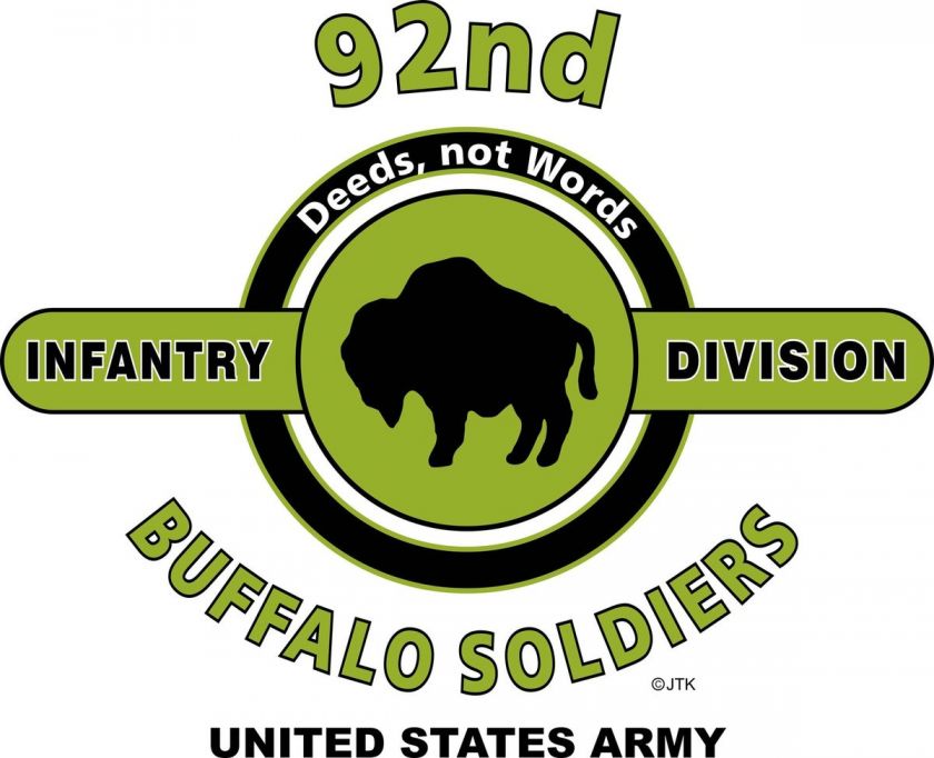 92ND INFANTRY DIVISION BUFFALO SOLDIERS  WHITE SHIRT (DESIGN ON 