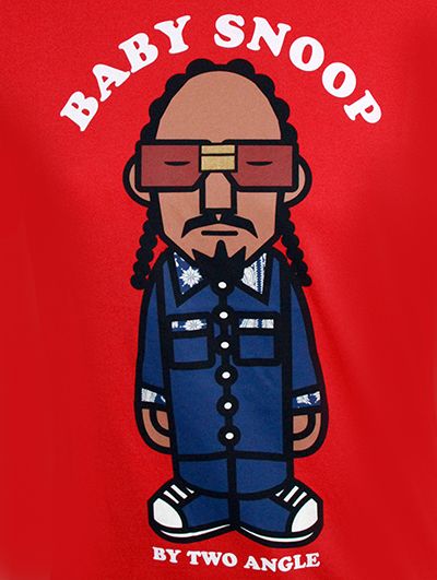 TWO ANGLE Mikany Baby Snoop Dogg Character Print T Shirt   Red   S M L 