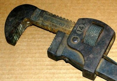 Vintage Antique 14 Inch Pipe Wrench Forged Tool Steel  