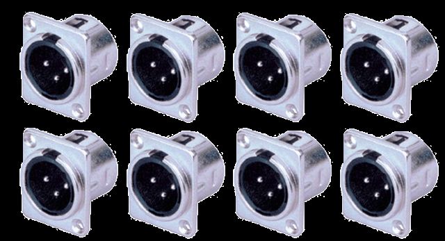 Each XLR Panel Connectors   Nickel   Male  