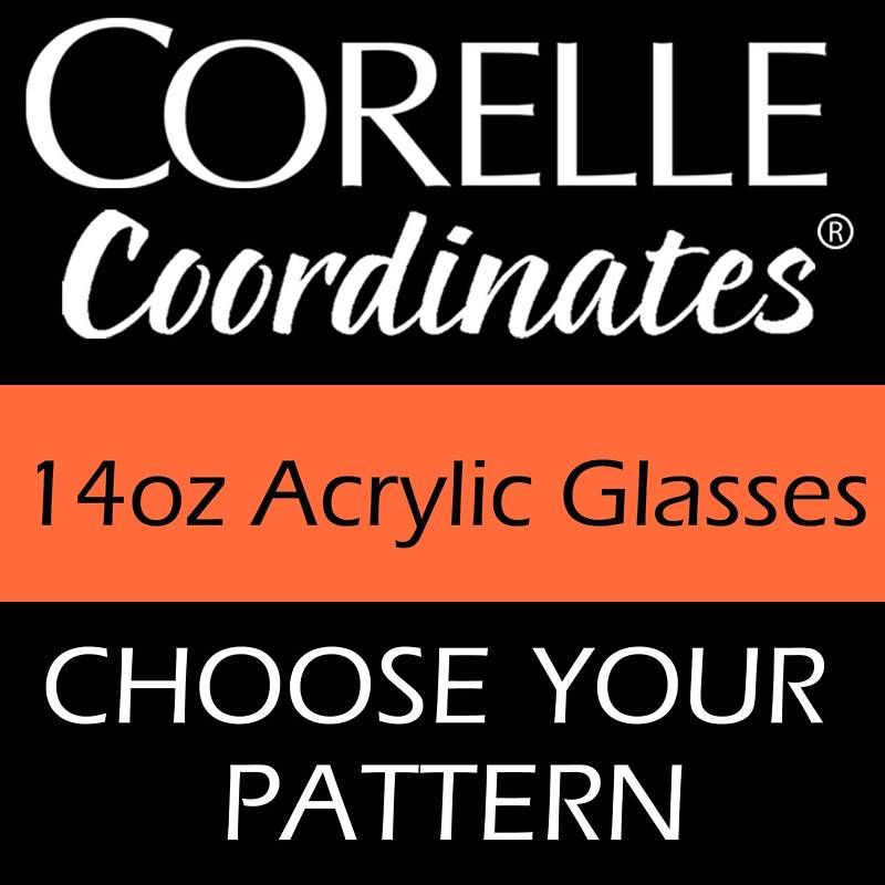 Corelle 14oz Acrylic Glasses TUMBLER Set of 6 NEW  