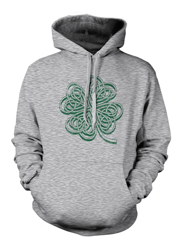   Leaf Clover Sweatshirt Hoodie Graphic Funny Irish Lucky Green Hoody