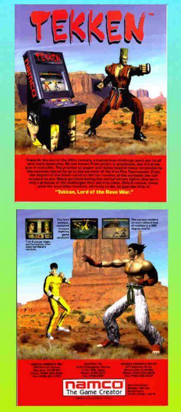 TEKKEN 1994 Namco Arcade Advertising Flyer  