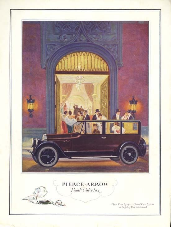 PIERCE ARROW CAR AD   1926   Chauffeur Driven   New York City  