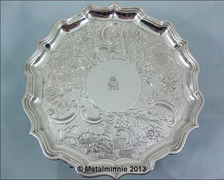 SUPER GEORGIAN SILVER WAITER SALVER ABERCROMBY 1736  