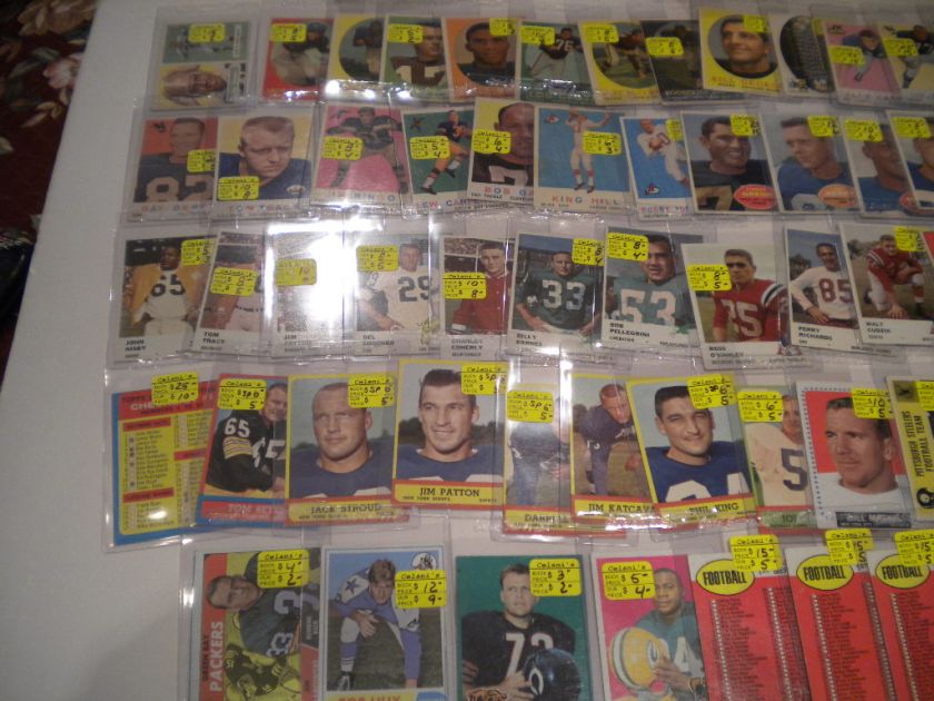   FLEER 1957,1958,1959,1960 TO 1970 FOOTBALL STARS, HOF CARD LOT  