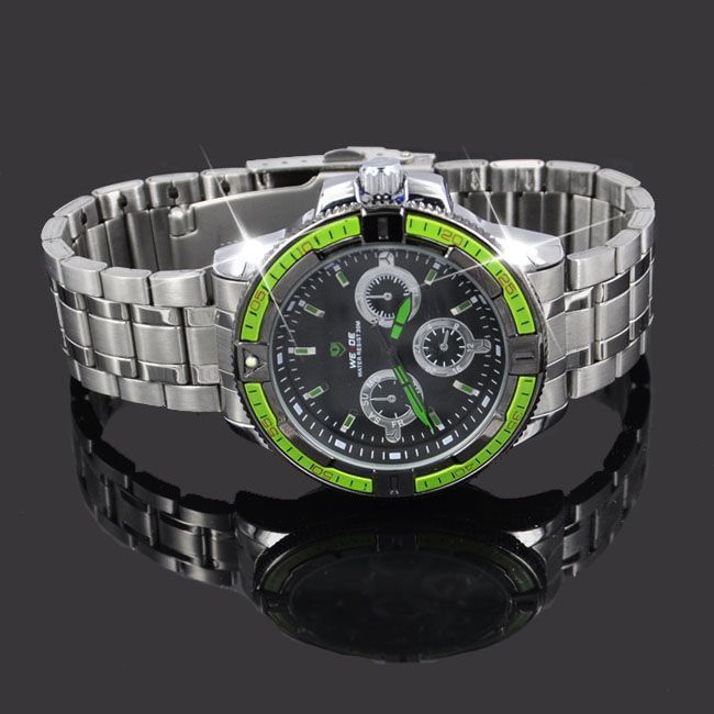 Luxury Stainless Steel Mens Quartz Aircraft Wristwatch  