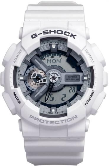 SHOCK GA 110C 7ACU WATCH WHITE GHOST XL 200m CHRONO AUTHENTIC CASIO 